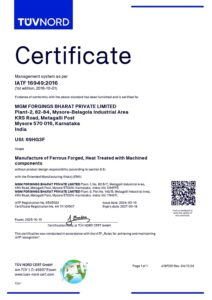 IATF Certificate 0545922